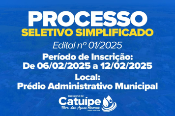 PREFEITURA MUNICIPAL ABRE O PRIMEIRO EDITAL DE PROCESSO SELETIVO SIMPLIFICADO DE 2025