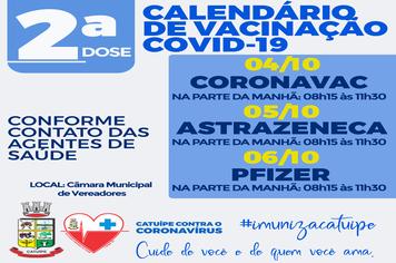 CALENDÁRIO DE VACINAÇÃO DE 04 À 06 DE OUTUBRO DE 2021