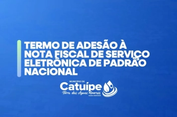 TERMO DE ADESÃO À NOTA FISCAL DE SERVIÇO ELETRÔNICA DE PADRÃO NACIONAL
