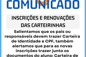 COMUNICADO DA SECRETARIA MUNICIPAL DE EDUCAÇÃO