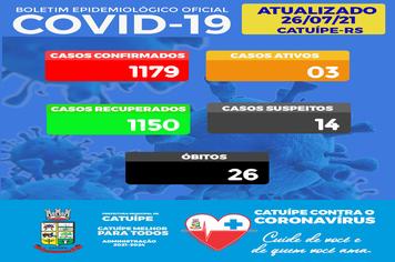 BOLETIM EPIDEMIOLÓGICO DO DIA 23 JULHO DE 2021