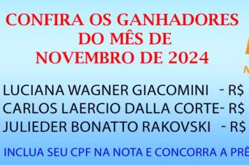 GANHADORES DO MÊS DE NOVEMBRO DE 2024 - NFG