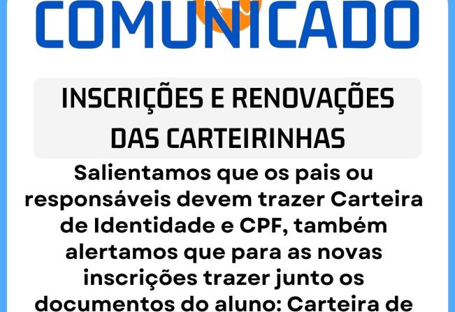 COMUNICADO DA SECRETARIA MUNICIPAL DE EDUCAÇÃO