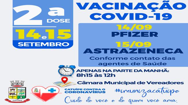 SEGUNDA DOSE DA VACINA CONTRA A COVID-19