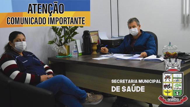 SECRETARIA MUNICIPAL DA SAÚDE DE CATUÍPE ANTECIPARÁ A APLICAÇÃO DA SEGUNDA DOSE DE CORONAVAC PARA HOJE À TARDE